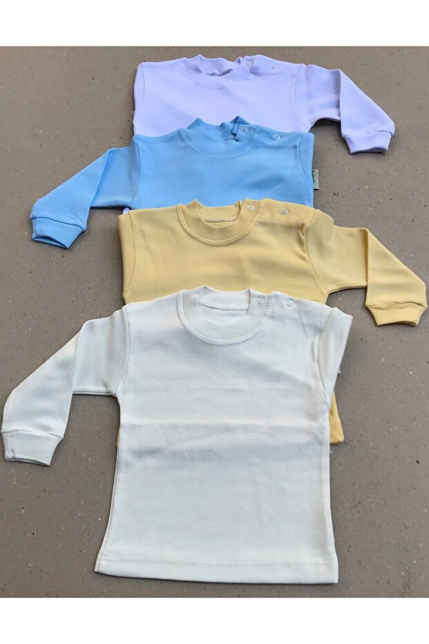 Üst Badi Uzun Kol (4 LU PAKET) (BEYAZ,MAVİ,SARI,KREM) - 4