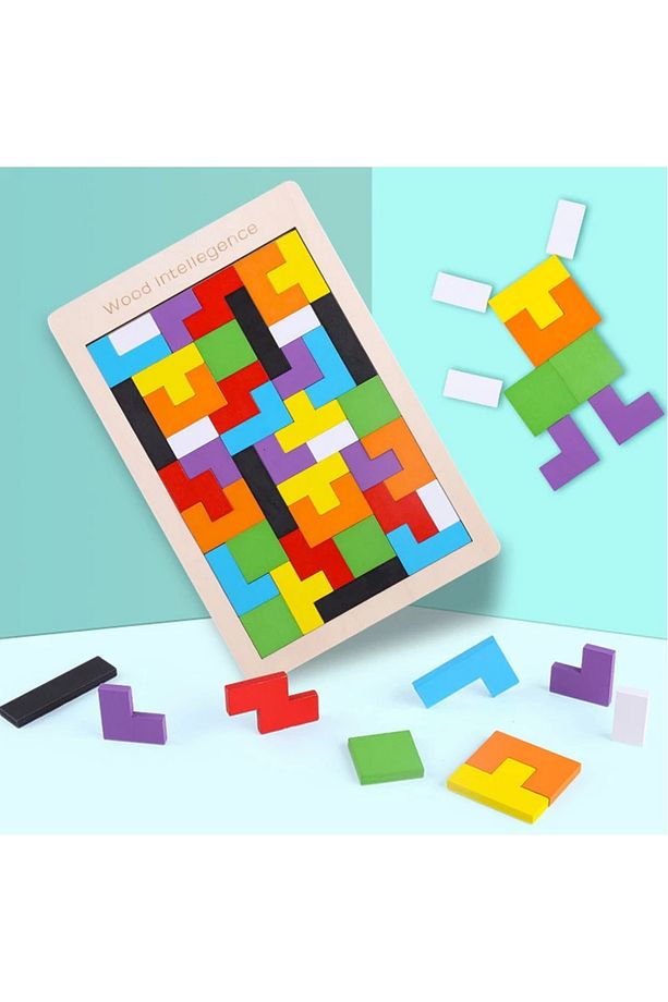 Ahşap Tahta Yapboz Ve 3d Tetris Oyunu Zeka Ve Beceri Oyunu - 1