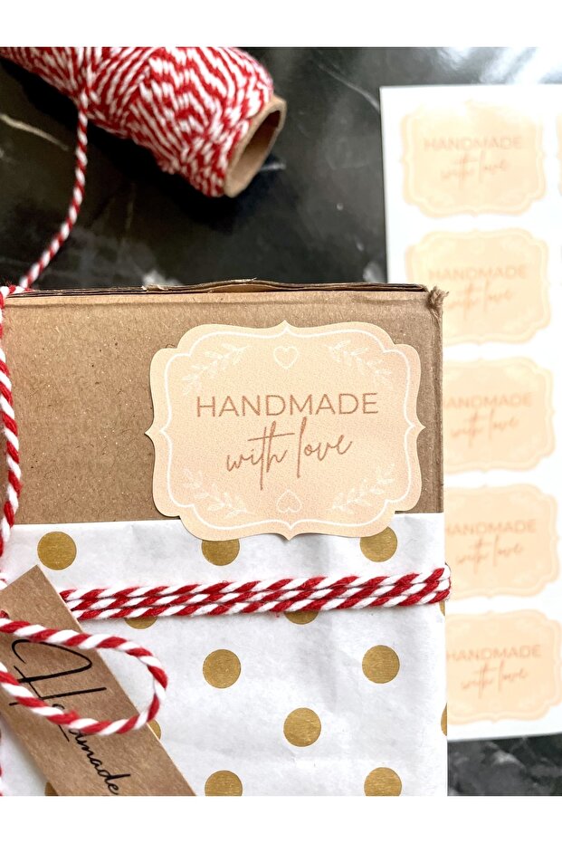 Handmade With Love Special Cut Sticker 5x4 Cm 30 Pieces