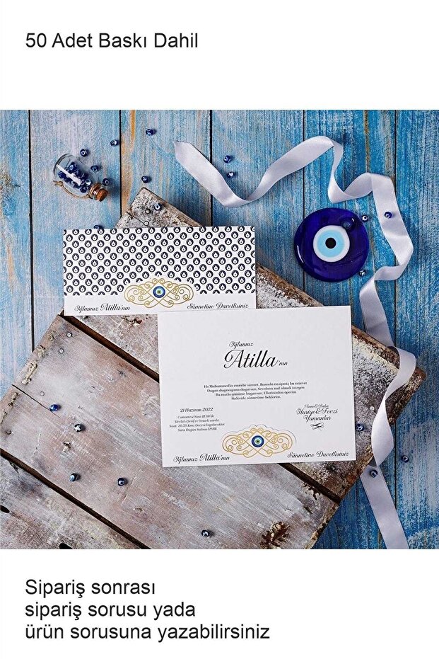 Sünnet Davetiyesi 50 Adet - 1