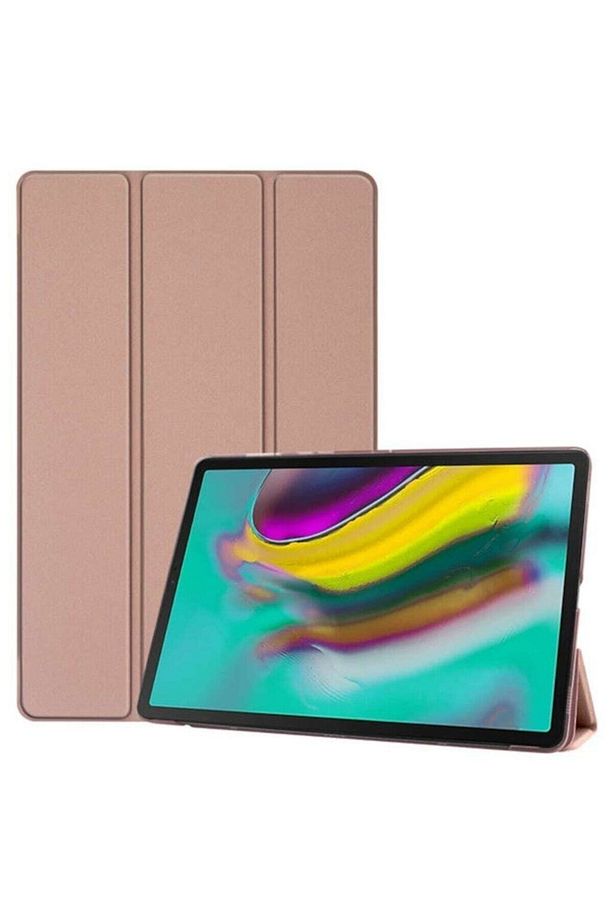Huawei Mediapad T5 10 10.1 Inç Kılıf Pu Deri Smart Case Gold - 1