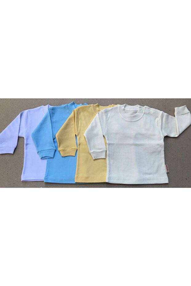 Üst Badi Uzun Kol (4 LU PAKET) (BEYAZ,MAVİ,SARI,KREM) - 1