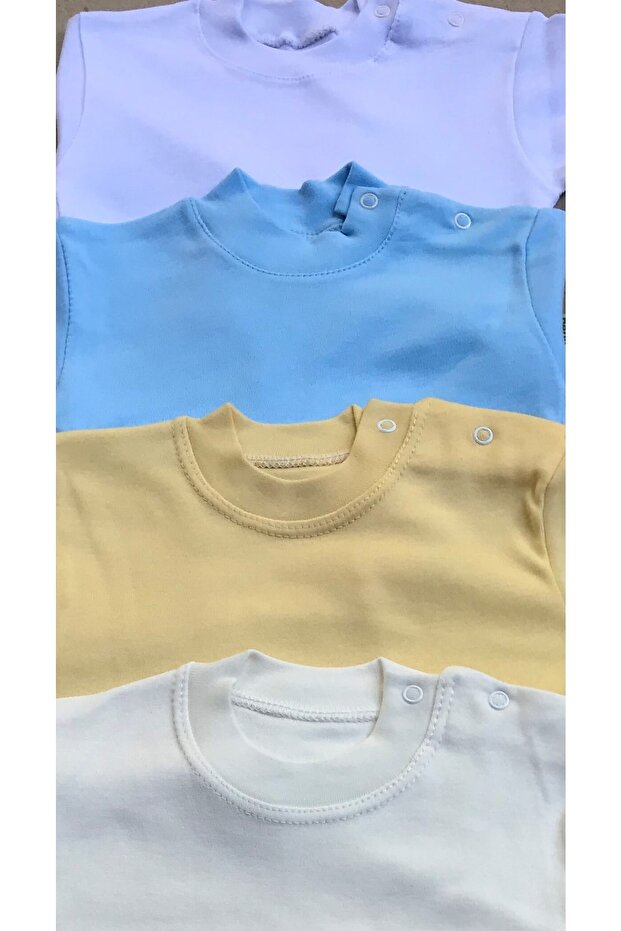 Üst Badi Uzun Kol (4 LU PAKET) (BEYAZ,MAVİ,SARI,KREM) - 3