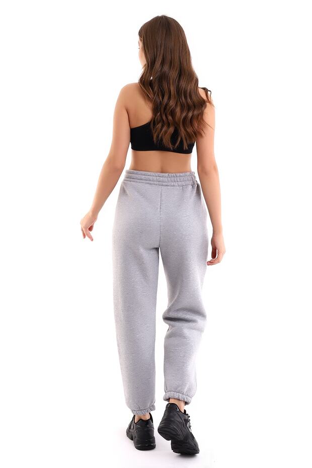Gray Joger 3 Thread Sweatpants with Racking Inside, Ideal Thickness - 8