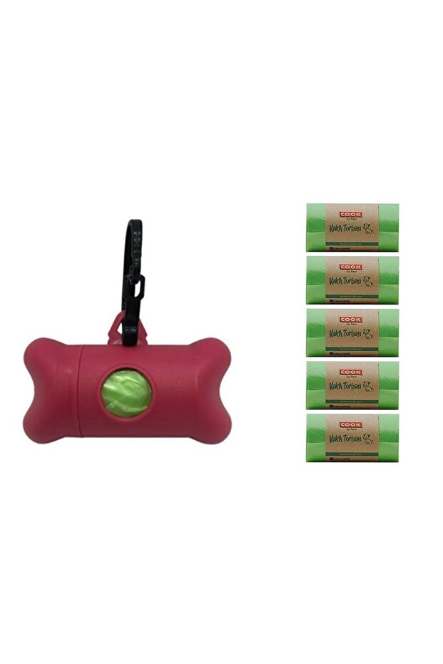 Red Poop Kit and Poop Bag - Set of 5