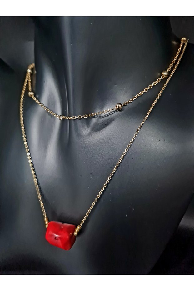 Certified Coral Natural Stone Necklace Special Design