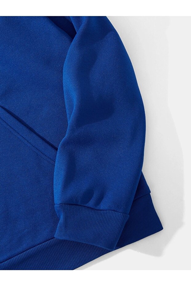 Unisex Basic Kapüşonlu Cepli Sweatshirt - 4