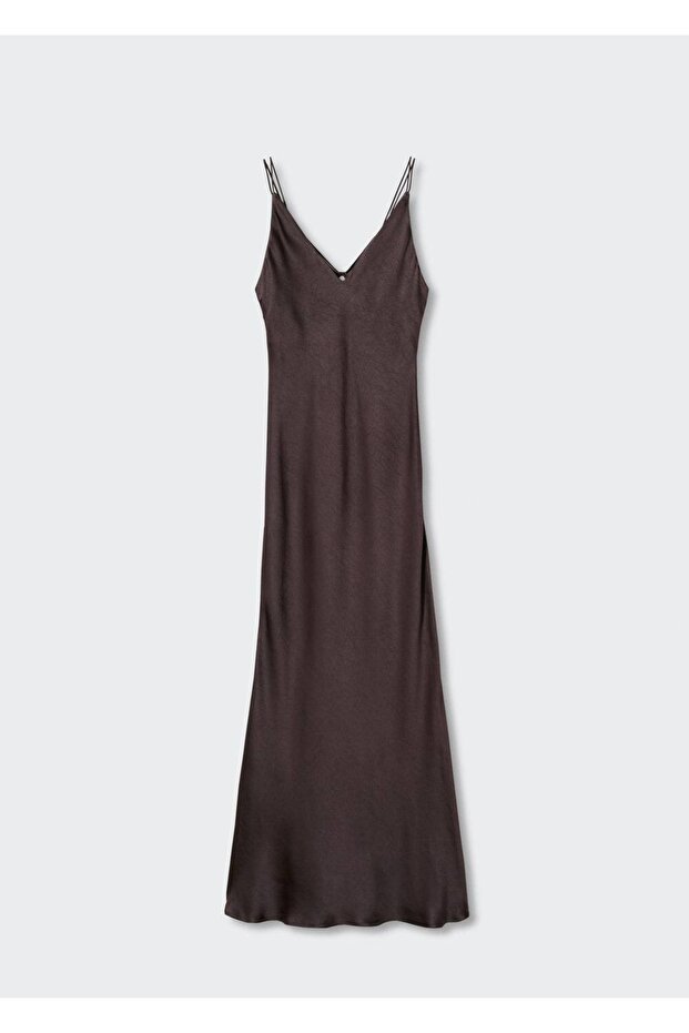 Midi Boy Saten Elbise - 3