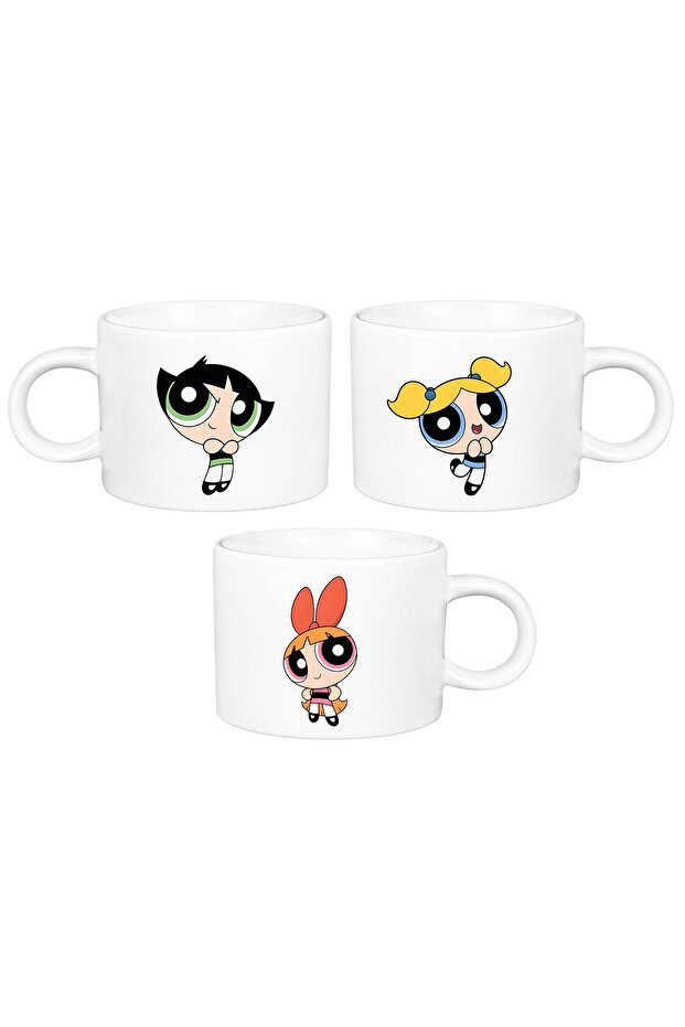 Powerpuff Girls Printed 3-Piece Porcelain Motto Cup