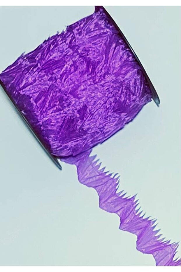 Pleat Wheel of Fortune Ribbon. 3.5cmx2meter. Purple