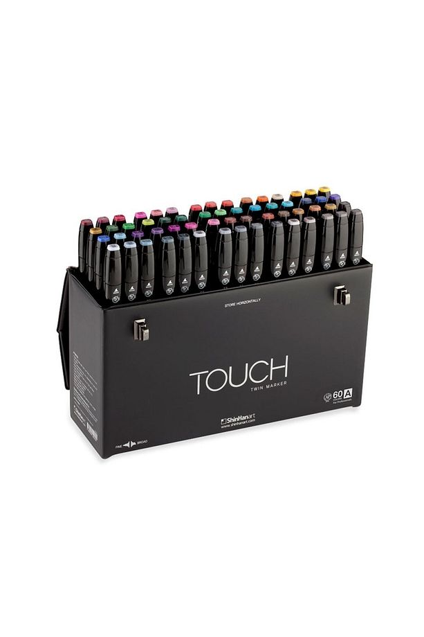 Touch Twin Marker Pen : Çift Uçlu Marker Kalemi : 60lı Set A - 1
