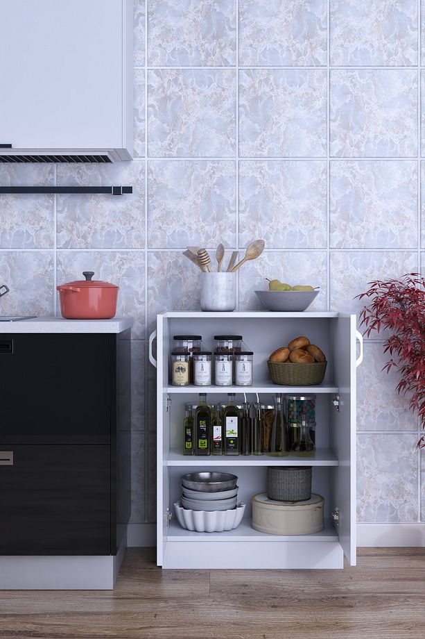 Rafineri Mokas Çok Amaçlı Dolap 2 Raflı Kapaklı Mutfak Balkon Banyo - 2