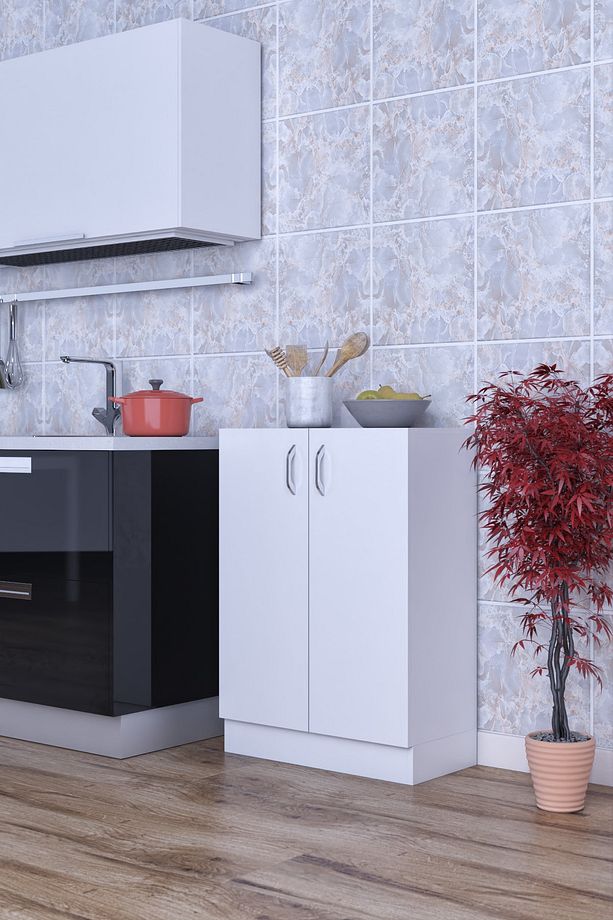 Rafineri Mokas Çok Amaçlı Dolap 2 Raflı Kapaklı Mutfak Balkon Banyo - 3