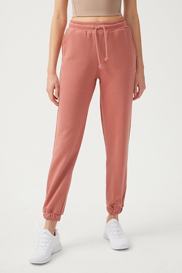 بنطال رياضي نسائي من Dusty Rose Cuff مرن برباط