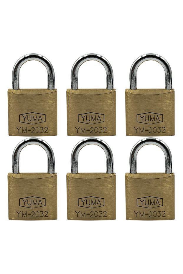 Yuma Standard Padlock Brass Yellow 32 Mm 1 Pack (6 Pieces)