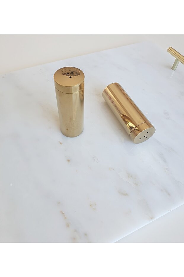 Gold Shiny Gold Salt Shakers Set of 2 100% Titanium Plated