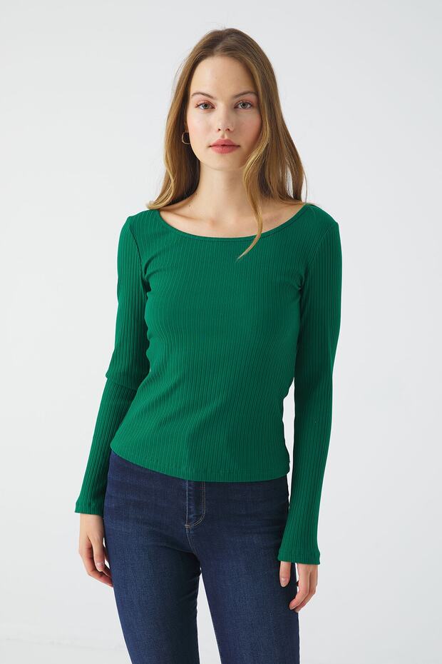 Balerin Yaka Uzun Kol Basıc Body - 3