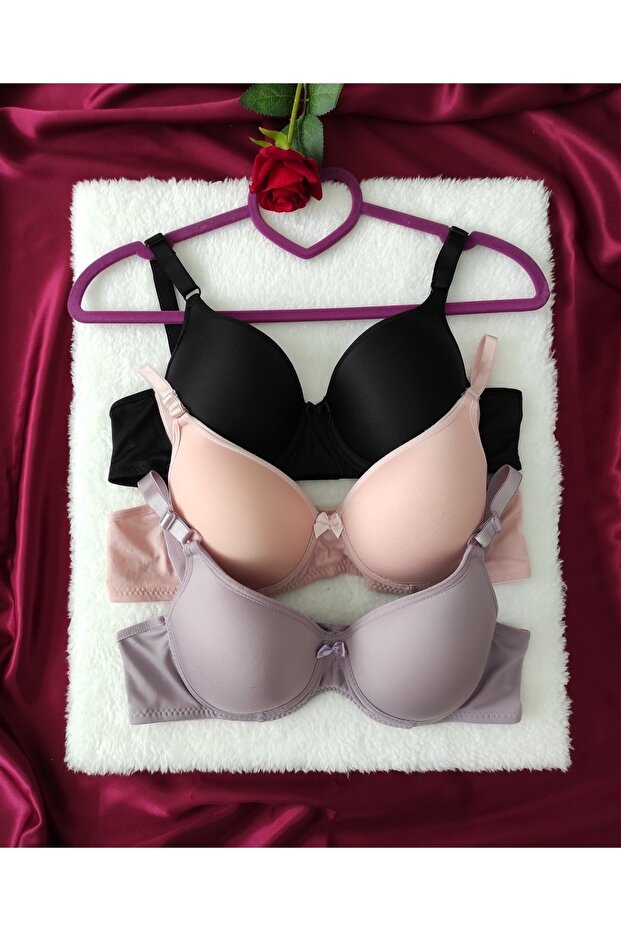 Women's Padded Underwire Daily 3-Piece Bra Set