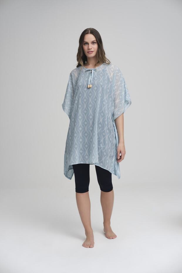 صوفية قصيرة خضراء منقوشة - 1