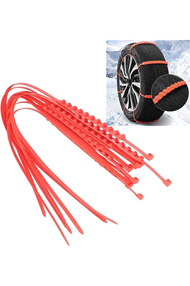 Yeni Nesil Pratik Kar Zinciri Lastik Zinciri 8'li Tekrar Kullanıma Uygun Pratik Tak Çıkar Modeli - 4