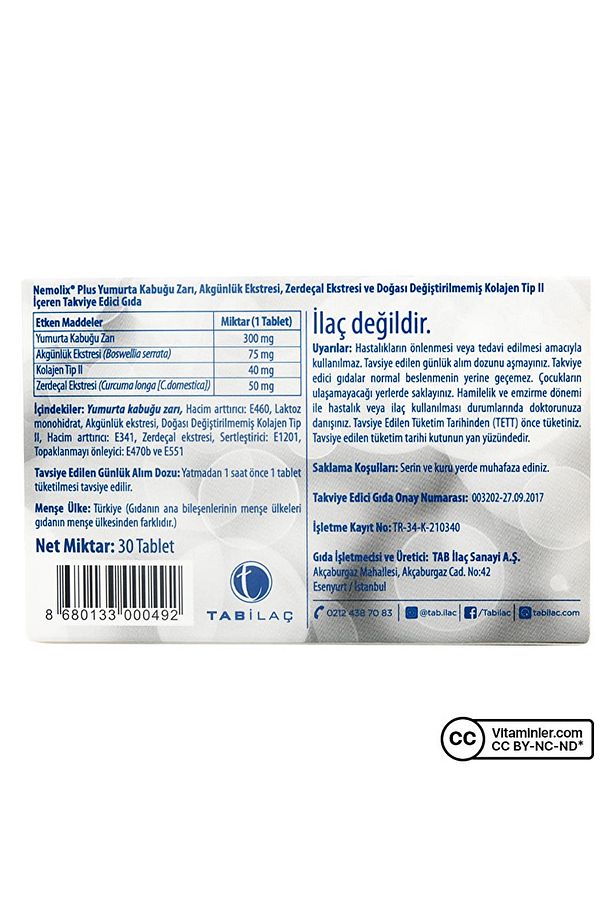 Nemolix Plus Yumurta Kabuğu Zarı 30 Let - Aromasız - 3