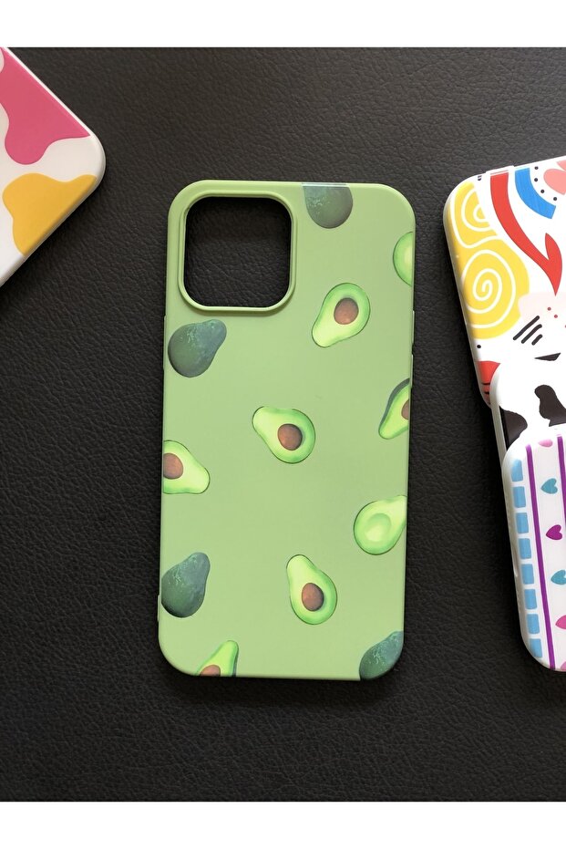 حافظة سيليكون ناعمة لهاتف آيفون 13 برو ماكس، حافظة إطلاق بتصميم الأفوكادو - 1
