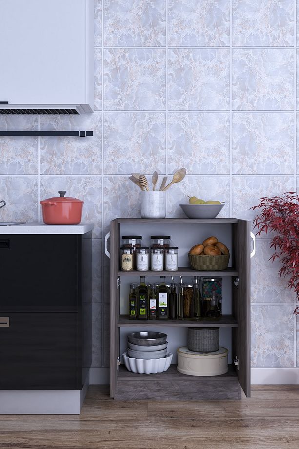 Rafineri Mokas Çok Amaçlı Dolap 2 Raflı Kapaklı Mutfak Balkon Banyo - 2