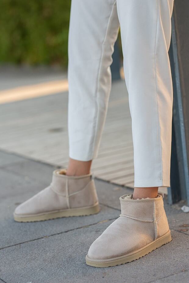 Mini Kürklü Bej Bot - 2