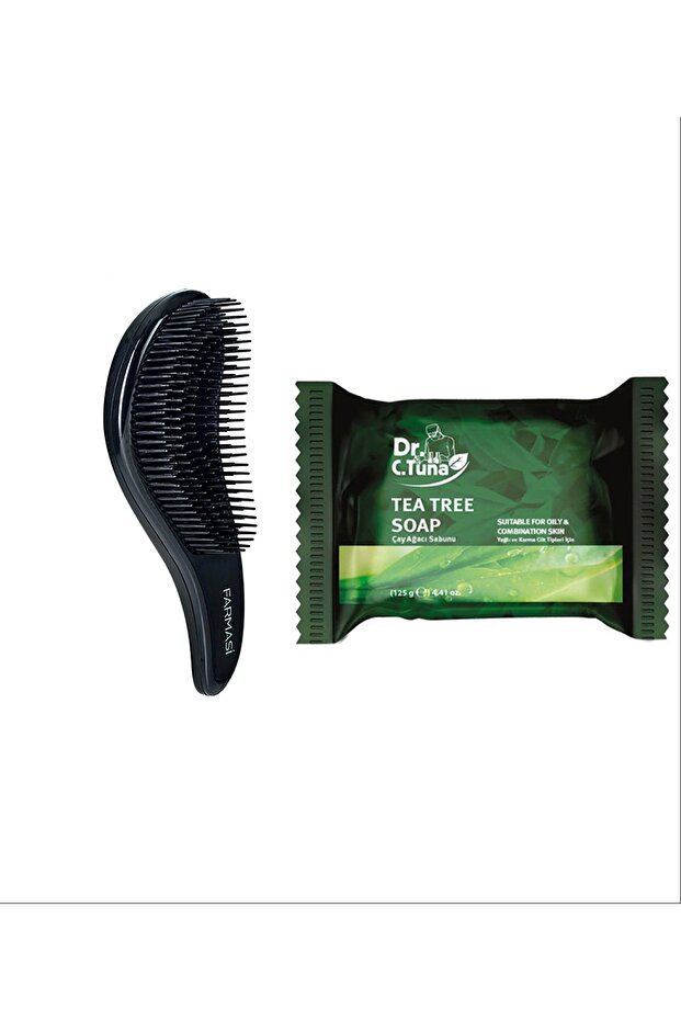 Easy Combing Hair Brush Comb and Dr. C. Tuna Tea Tree Oil Soap 125 Gr