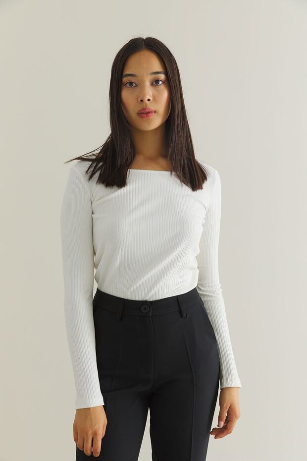 Balerin Yaka Uzun Kol Basıc Body - 6