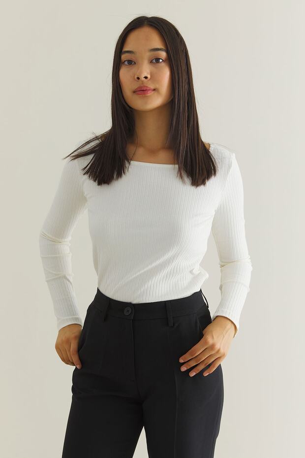 Balerin Yaka Uzun Kol Basıc Body - 8