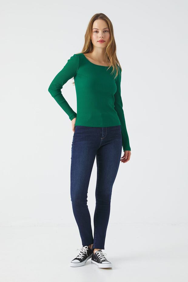 Balerin Yaka Uzun Kol Basıc Body - 2