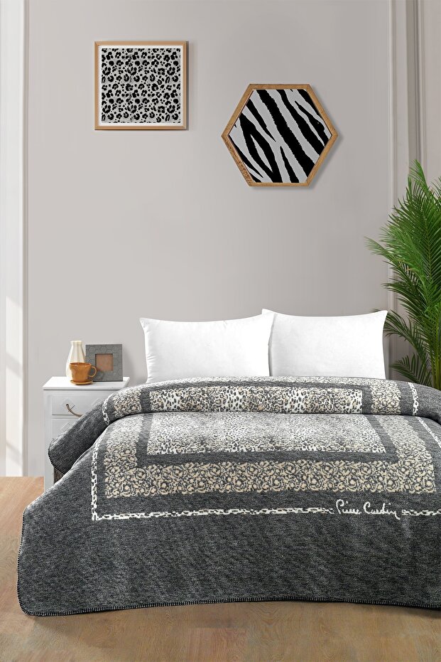 بطانية قطنية مفردة بنقشة الفهد - 1