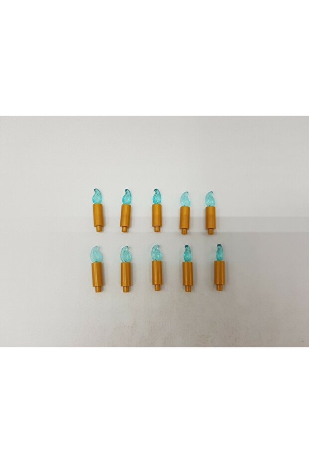 الملحقات الأصلية Moc Minifigure Minifigure شمعة ذهبية شفافة النار الزرقاء 2 قطعة سيتم إرسالها