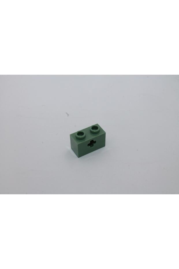Original Accessory Moc Technic Brick 1 X 2 Axle Perforated Brick Sand Green 4 Pieces Will Be Sent