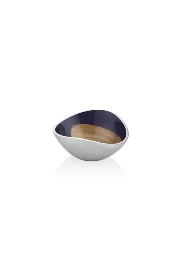 Gold Navy Metal Color Small Size Oval Decorative Hazelnut Bowl 10 Cm