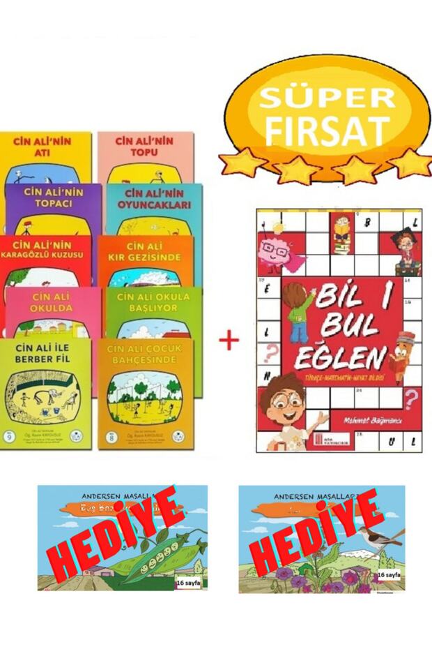 Cin Ali Hikaye Seti 10 Kitap +bil Bul Öğren 1.sınıf Kitabı