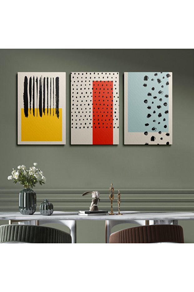 Kanvas Duvar Tablosu 3'lü Canvas Tablo Seti - 1