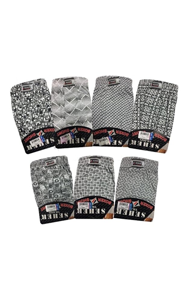 007 Patterned Men's Boxer Boxer New Season (6 Pieces Economical Package)