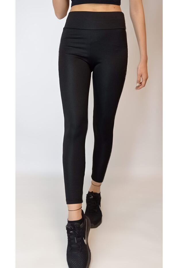 Women's Black Raised High Waist Leggings Yy100714