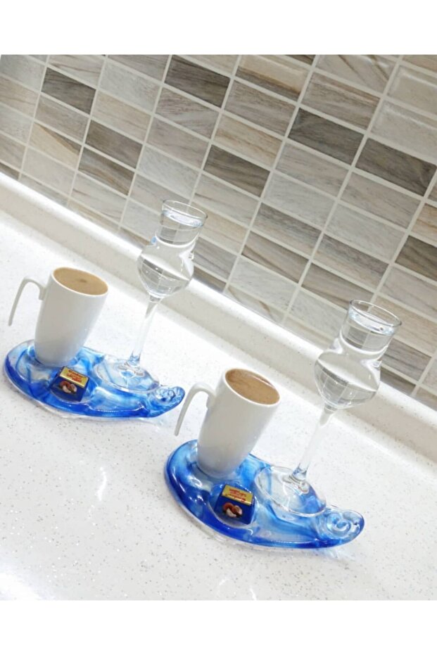 Kahve Sunum Tabağı - Mavi - 1