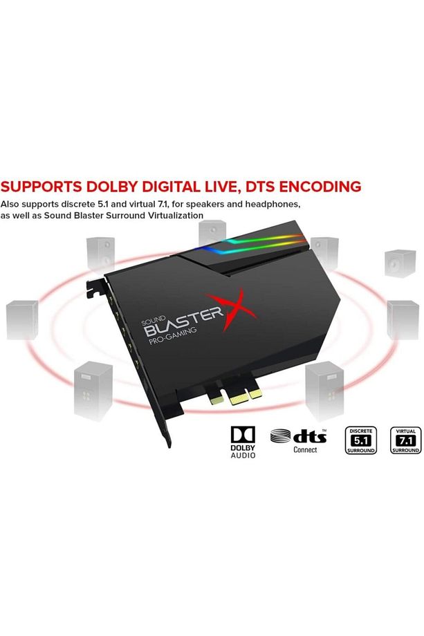 Blasterx Ae-5 Plus - Sabre32 Ultra Sınıf Yüksek Çözünürlüklü Pcı-e Oyun Ses Kartı - 7