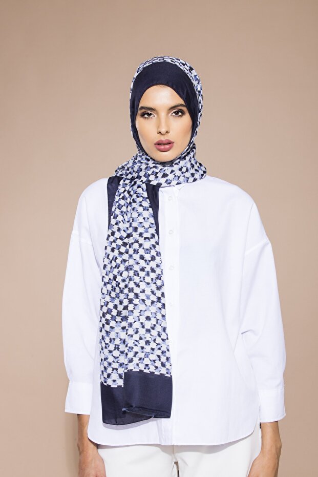 Women's Navy Blue Pavia Shawl 15154-v17