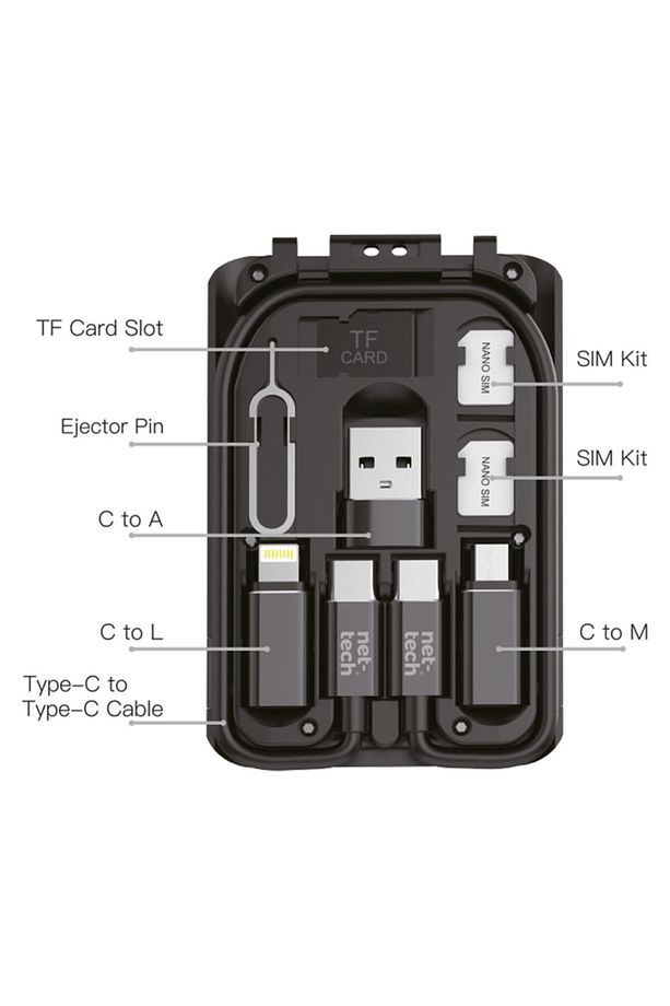 NT-DC04 Plastik Type-C+Lighting+Micro 20 Cm Micro + Lightning + Type-c Data Kablo - 5
