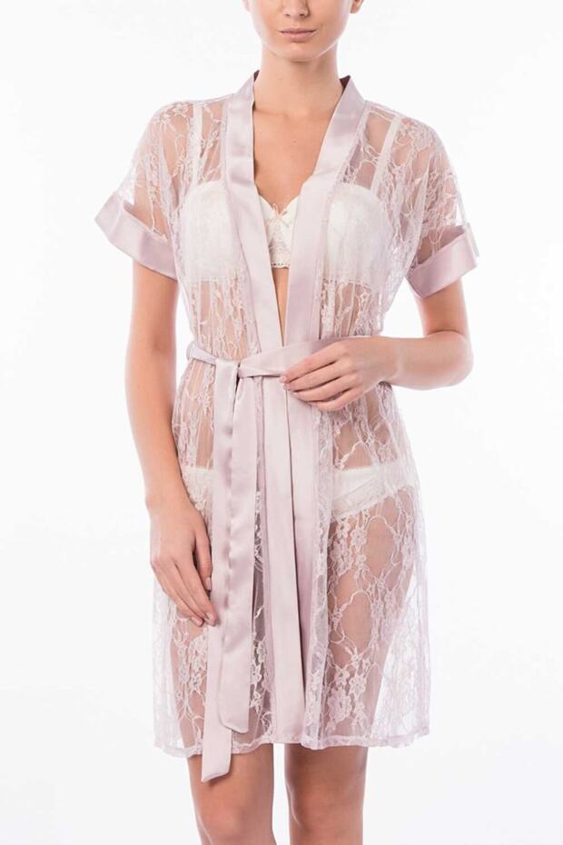 Women's Powder 4074 Lace Dressing Gown