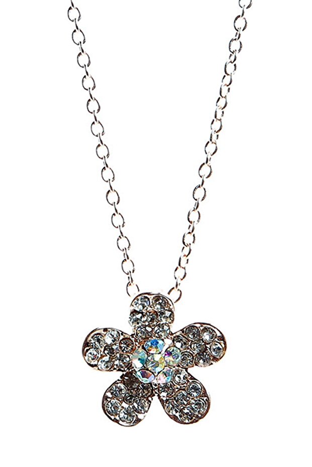 Moulin Zircon Stone Flower Figure Necklace