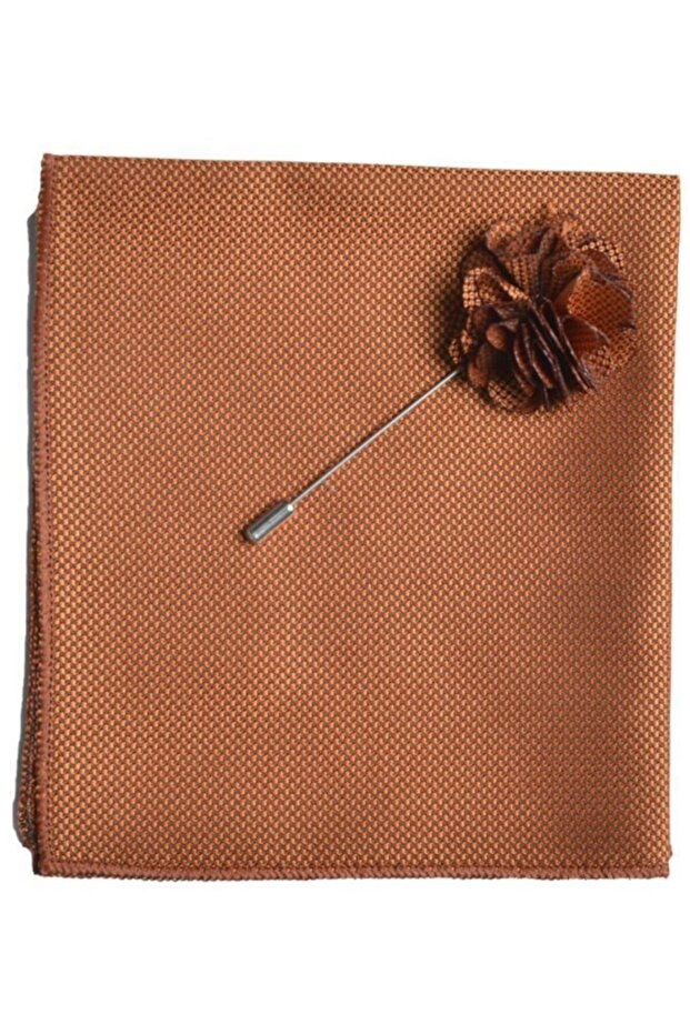 Taba Kravat Mendil Yaka Çiçeği Set - 4
