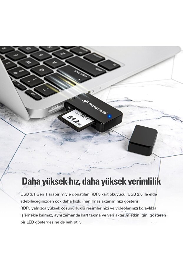 Ts-rdf5k Sd/microsd Usb 3.1 Kart Okuyucu Siyah - 5