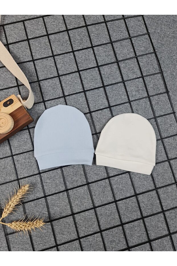 2-Piece Combed Cotton Baby Hat Newborn