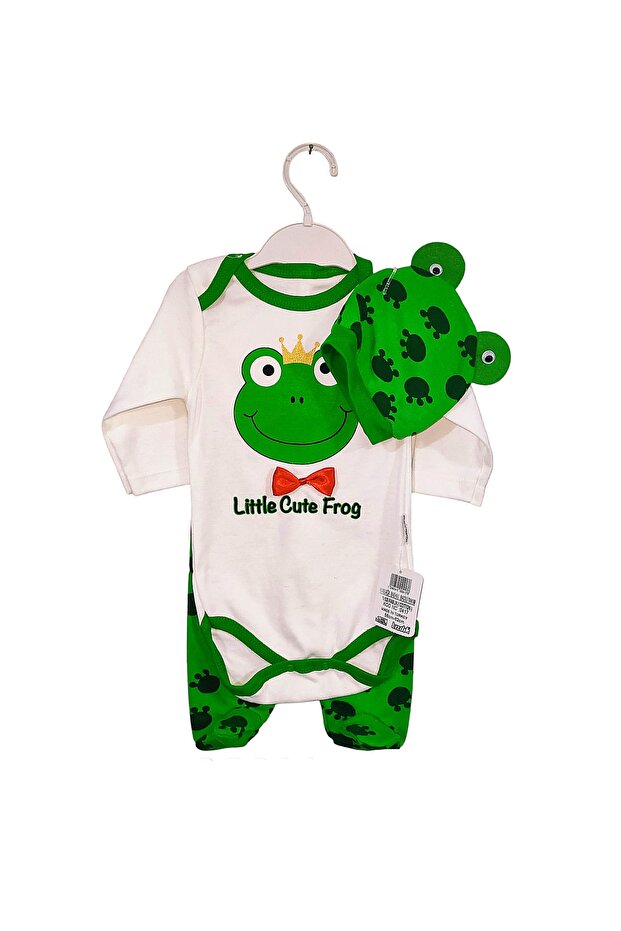 Minibird Frog Printed Baby Bodysuit Set 3 Pieces